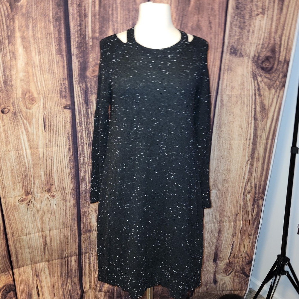 LOFT Knit Dress Size SP Black/White